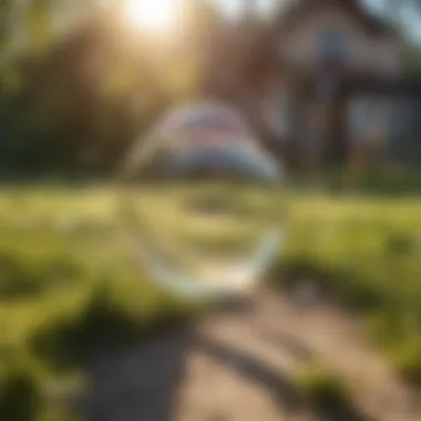 Close-Up of Bubbles Floating in the Air Through Sunlight