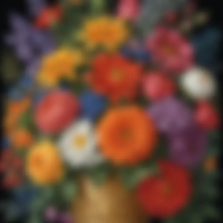 Intricate flower bouquet for creative minds