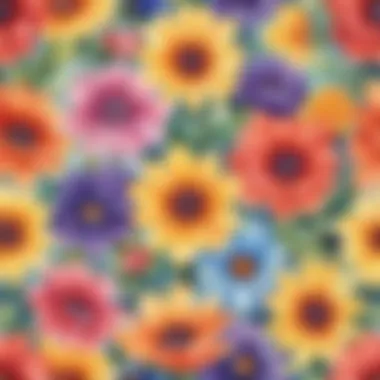 Vibrant Watercolor Art Featuring Blooms Abstract watercolor painting of colorful blooms