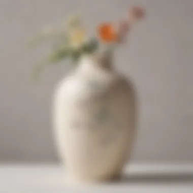 Sleek Ceramic Vase with Subtle Floral Accent Minimalist ceramic vase with subtle floral motif