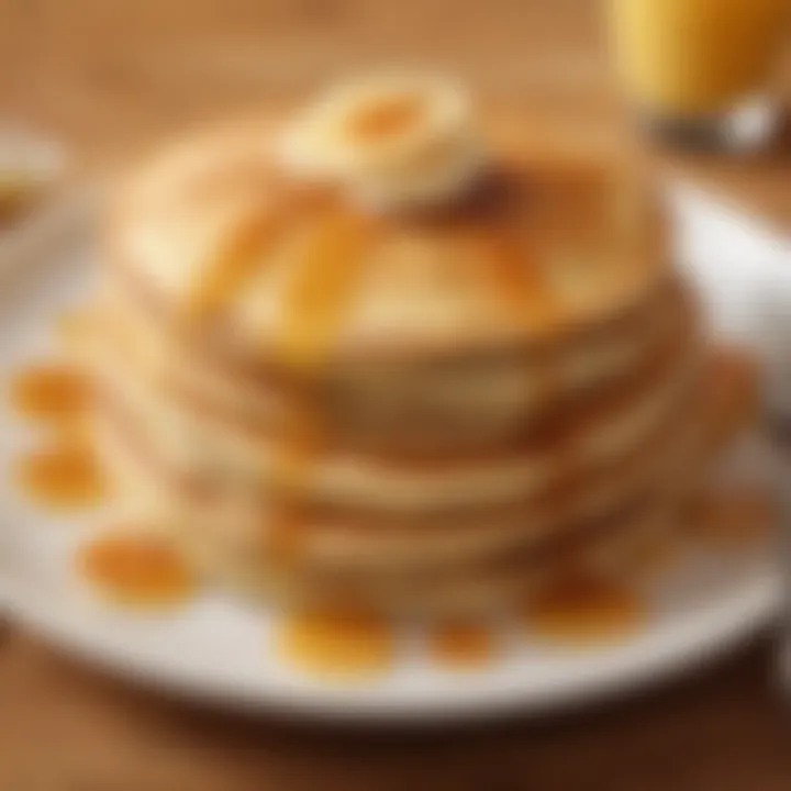 Fluffy and golden homemade pancakes on a plate