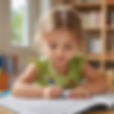 Child Engaged in Reading Exercise with Printable Homework