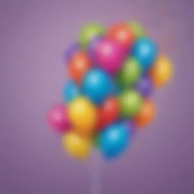 Vibrant Balloons and Confetti Theme Colorful birthday invitation featuring balloons and confetti