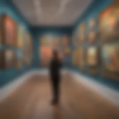 An interactive interface showcasing various artworks in a virtual exhibit