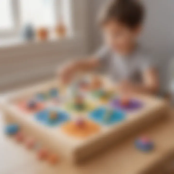 Sensory play station with various textured fidget toys