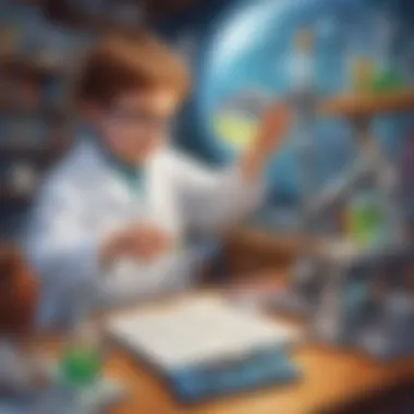 Exciting Science Adventures Illustration of a virtual science lab for children