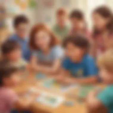 Kids collaborating on a fun group project