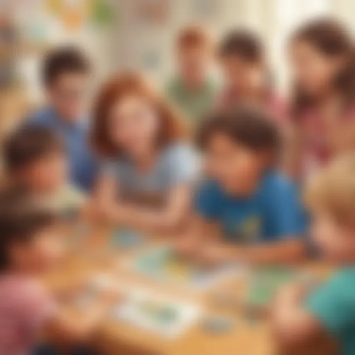 Kids collaborating on a fun group project