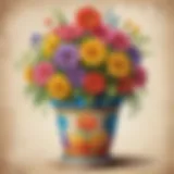 Colorful Flower Pot Painting