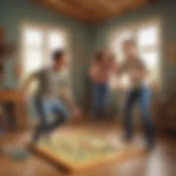 Youth laughing while playing a funny indoor game