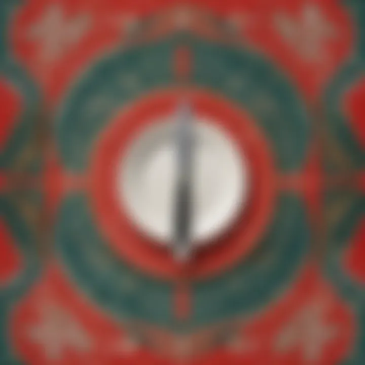 Glamorous Art Deco-inspired Christmas placemat with geometric patterns