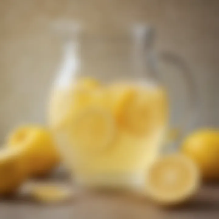 Glass Pitcher with Lemon Juice