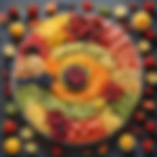 Colorful fruit platter with variety of fresh fruits