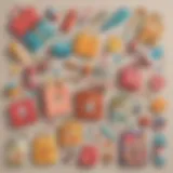Colorful goody bags filled with educational toys and crafts