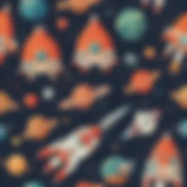 Themed goody bags designed for a space adventure birthday party