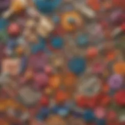 A vibrant array of various crafting materials for greeting cards