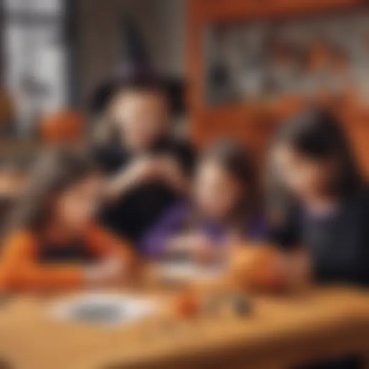 Children enjoying a fun Halloween-themed craft activity