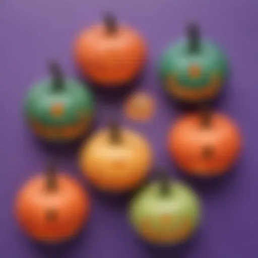 Colorful paper pumpkins crafted by young children