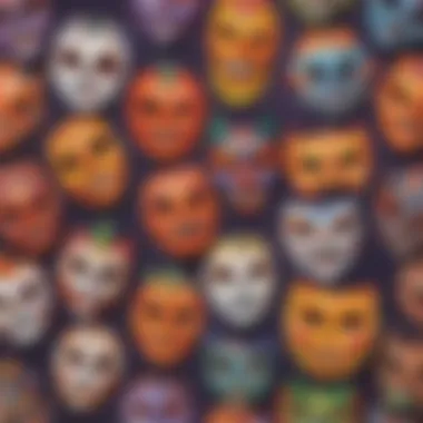 Vibrant Halloween masks designed by kindergartners