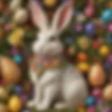Handcrafted Easter bunny with colorful decorations