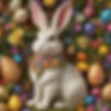 Handcrafted Easter bunny with colorful decorations
