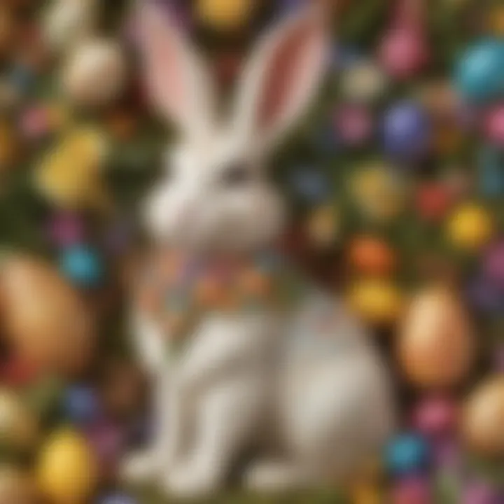Handcrafted Easter bunny with colorful decorations