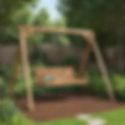 Harmony Wooden Swing Set in Lush Garden Setting