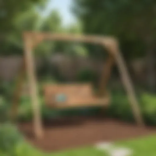Harmony Wooden Swing Set in Lush Garden Setting