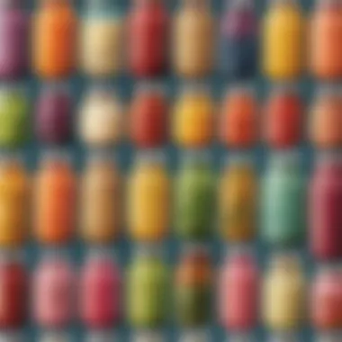 Diverse Recipes for Every Taste Various jars filled with colorful shake recipes