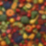 Vibrant assortment of fresh fruits and vegetables
