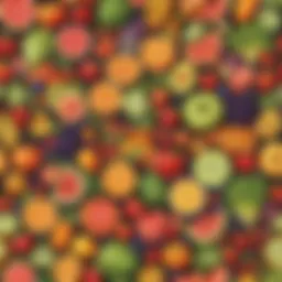 Colorful array of fresh fruits and vegetables for kids