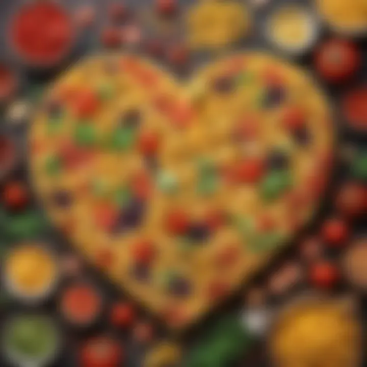 Heart Shaped Pasta with Colorful Fresh Ingredients