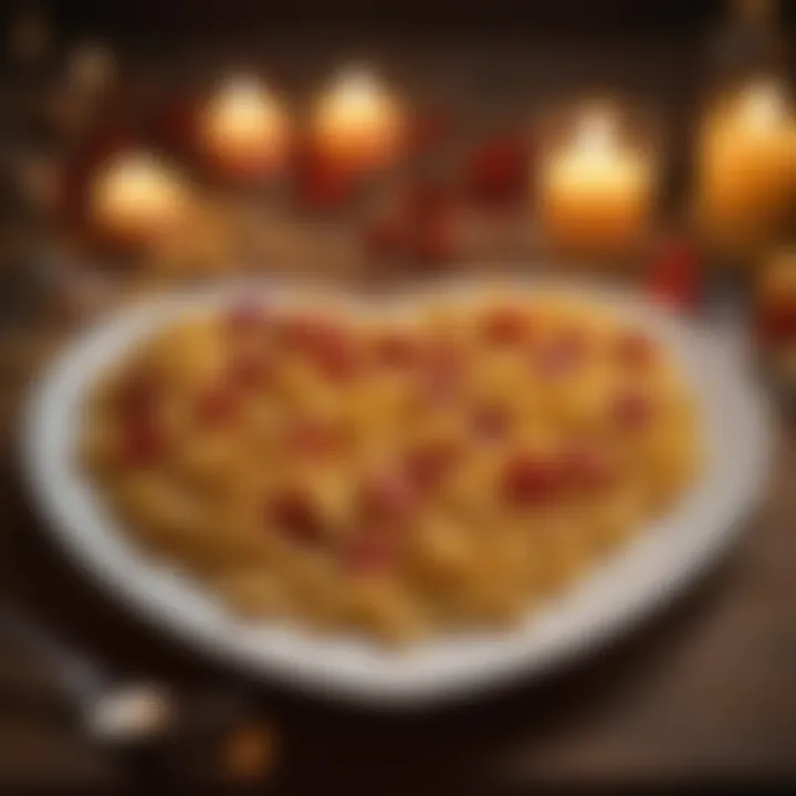 Heart Shaped Pasta in Romantic Candlelit Setting