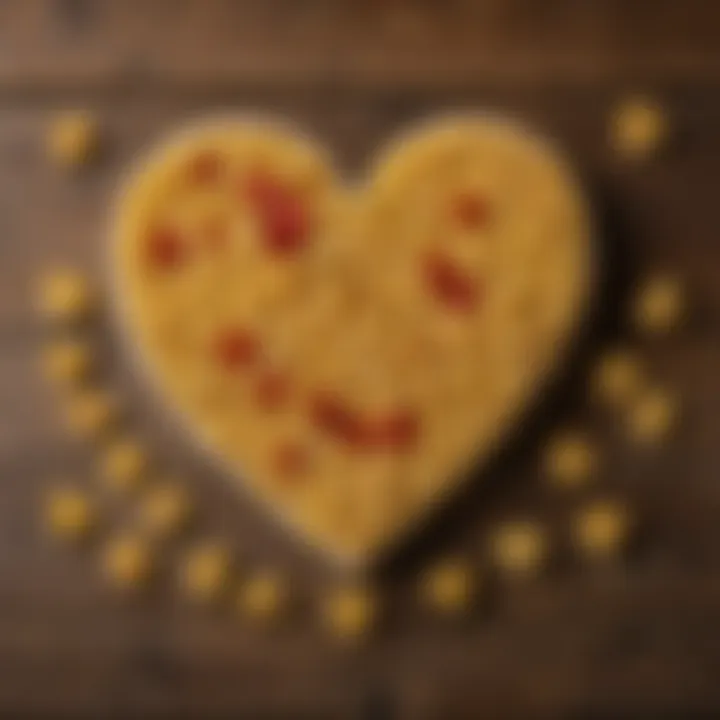 Artisanal Heart Shaped Pasta on Rustic Wooden Table
