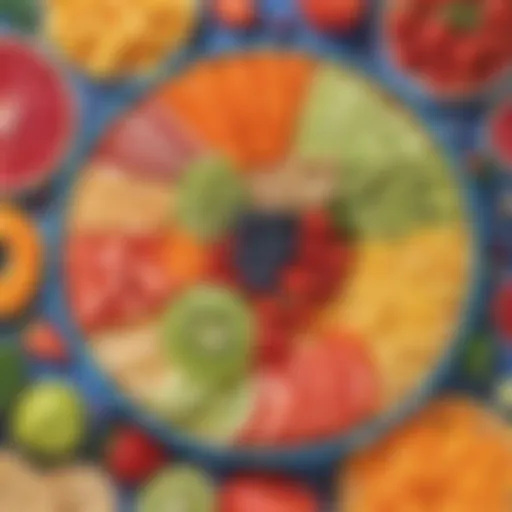 Colorful fruit and vegetable platter for kids