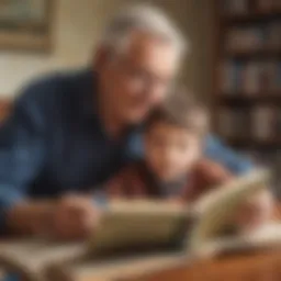 Grandfather and Grandson bonding over a book