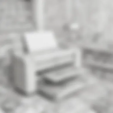 A well-organized setup for printing coloring pages at home