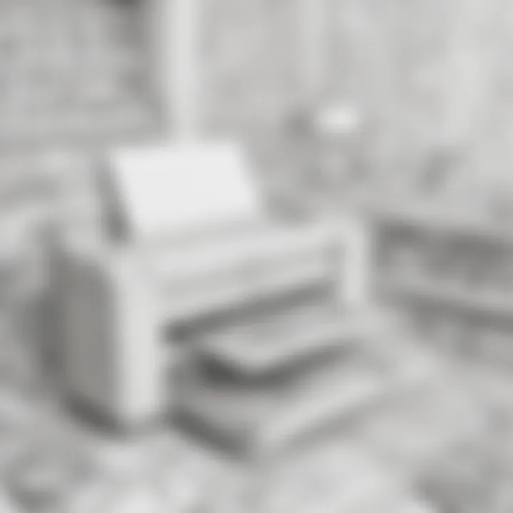 A well-organized setup for printing coloring pages at home