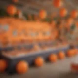 Children's party decorations with Home Depot theme