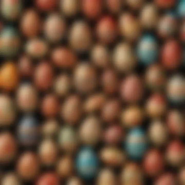 An array of vibrantly decorated eggs showcasing various techniques.