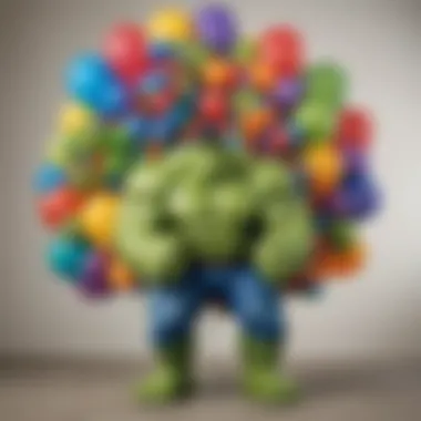 Colorful Balloon Arrangements Colorful balloon arrangements featuring Hulk colors