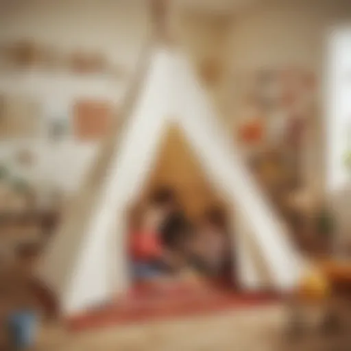 Children playing inside the IKEA Teepee