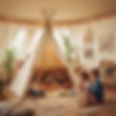 Kids engaging in creative storytelling inside the teepee