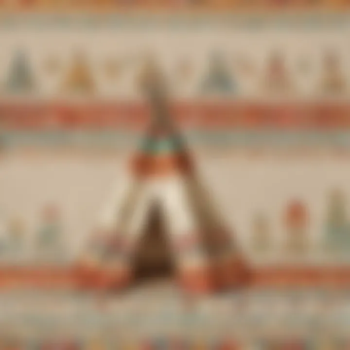 Close-up of intricate teepee fabric design