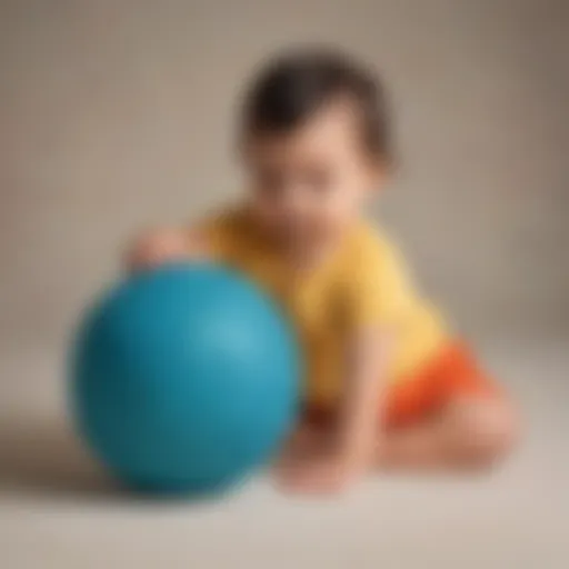 Infant exploring textured sensory ball