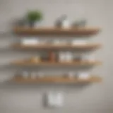 Modern floating shelves with hidden medicine storage