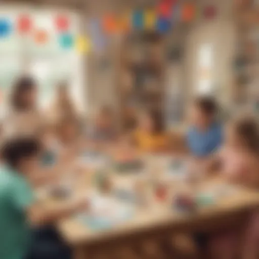 Children enjoying a creative arts and crafts station at a birthday party.