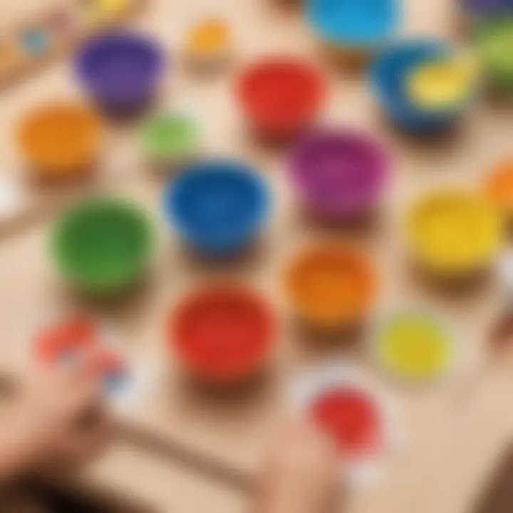 Interactive colour sorting activity with vibrant objects