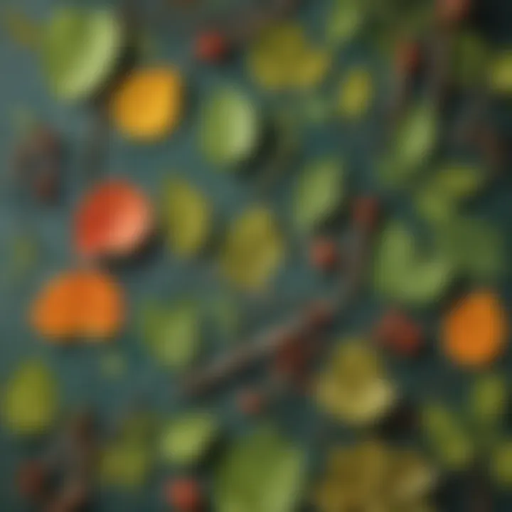 Nature-inspired craft project using leaves and twigs