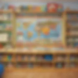 Colorful thematic units display for preschool education